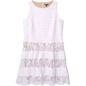 SLNY lace Dress Size 18W US Woman's Wide Strap Sleeveless White